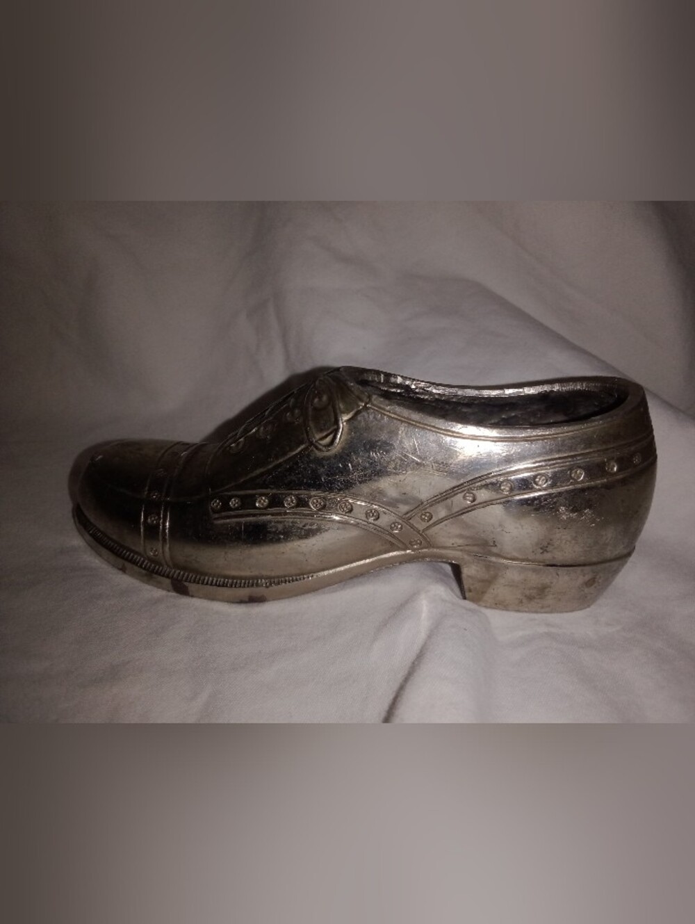 Vintage Metal Detailed Shoe Figurine 4 1/2" Long Made in Japan Collectible